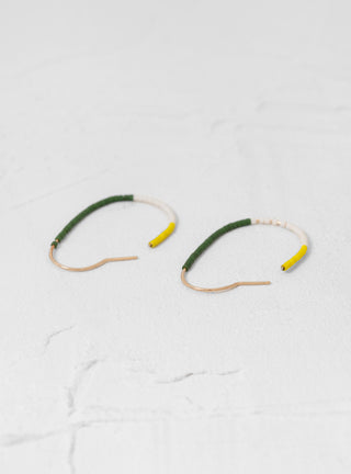 Large Hoops Miyuki Beads Forest Green Yellow by Helena Rohner by Couverture & The Garbstore