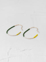 Large Hoops Miyuki Beads Forest Green Yellow by Helena Rohner | Couverture & The Garbstore