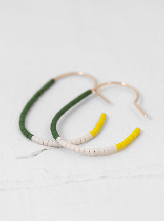 Large Hoops Miyuki Beads Forest Green Yellow by Helena Rohner | Couverture & The Garbstore