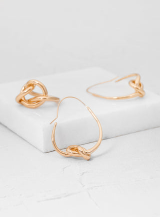 Large Knot Hoops Earrings Gold Plated Brass by Helena Rohner | Couverture & The Garbstore