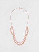 Double Strip Faceted Necklace Off White & Pink by Helena Rohner | Couverture & The Garbstore