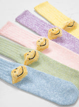 56Yarn 3x1Rib Heel Smile Socks Yellow by Kapital | Couverture & The Garbstore