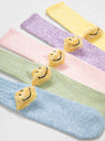 56Yarn 3x1Rib Heel Smile Socks Green by Kapital | Couverture & The Garbstore
