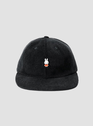 Miffy Embroidered Cord 6-Panel Cap Black by Pop Trading Company | Couverture & The Garbstore