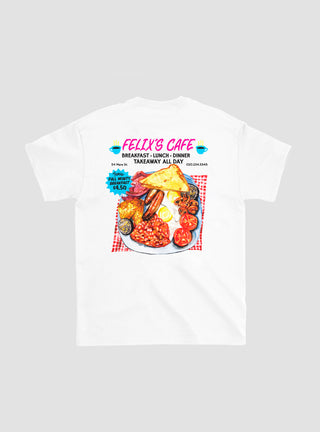 Felix's Cafe T-Shirt White by PLAYDUDE x Deli & Grocery | Couverture & The Garbstore