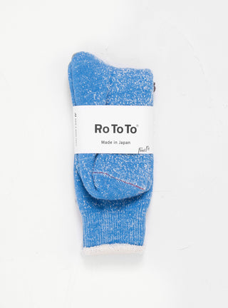 Double Face Merino Wool Crew Socks Blue by ROTOTO | Couverture & The Garbstore
