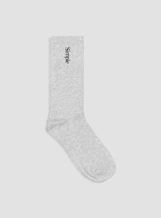 Vertical Logo Sock Heather Grey by Simple by Couverture & The Garbstore