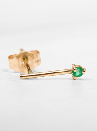 Emerald One Step Bar Earrings by Wwake by Couverture & The Garbstore